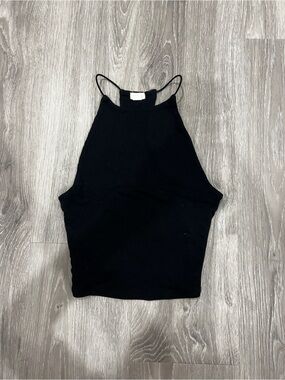 Garage Black Halter Crop Top